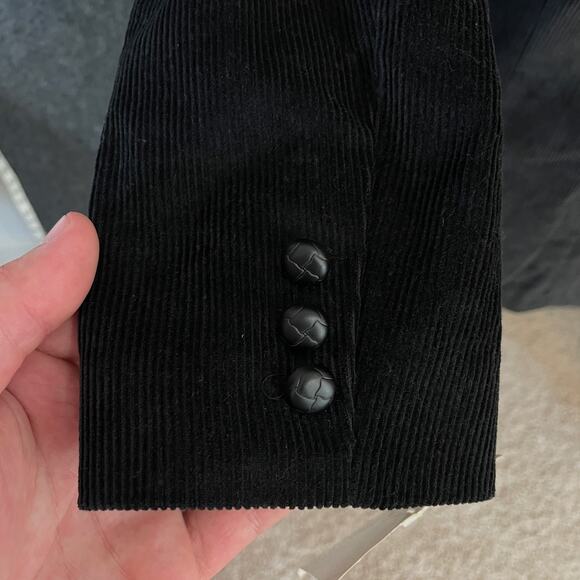 Vintage Kathy Davis Black Corduroy Blazer Women’s 10 Button Front Jacket Lined - Picture 8 of 13